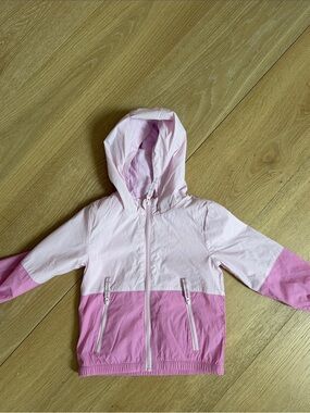 Cat & Jack Light and Medium Pink Hooded windbreaker Jacket 3T